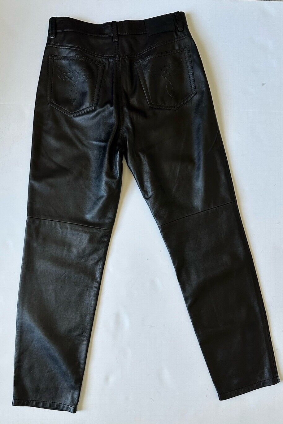 Ralph Lauren Purple Label Women's Black Soft Leather Jeans 8 US Italy NWT $2390