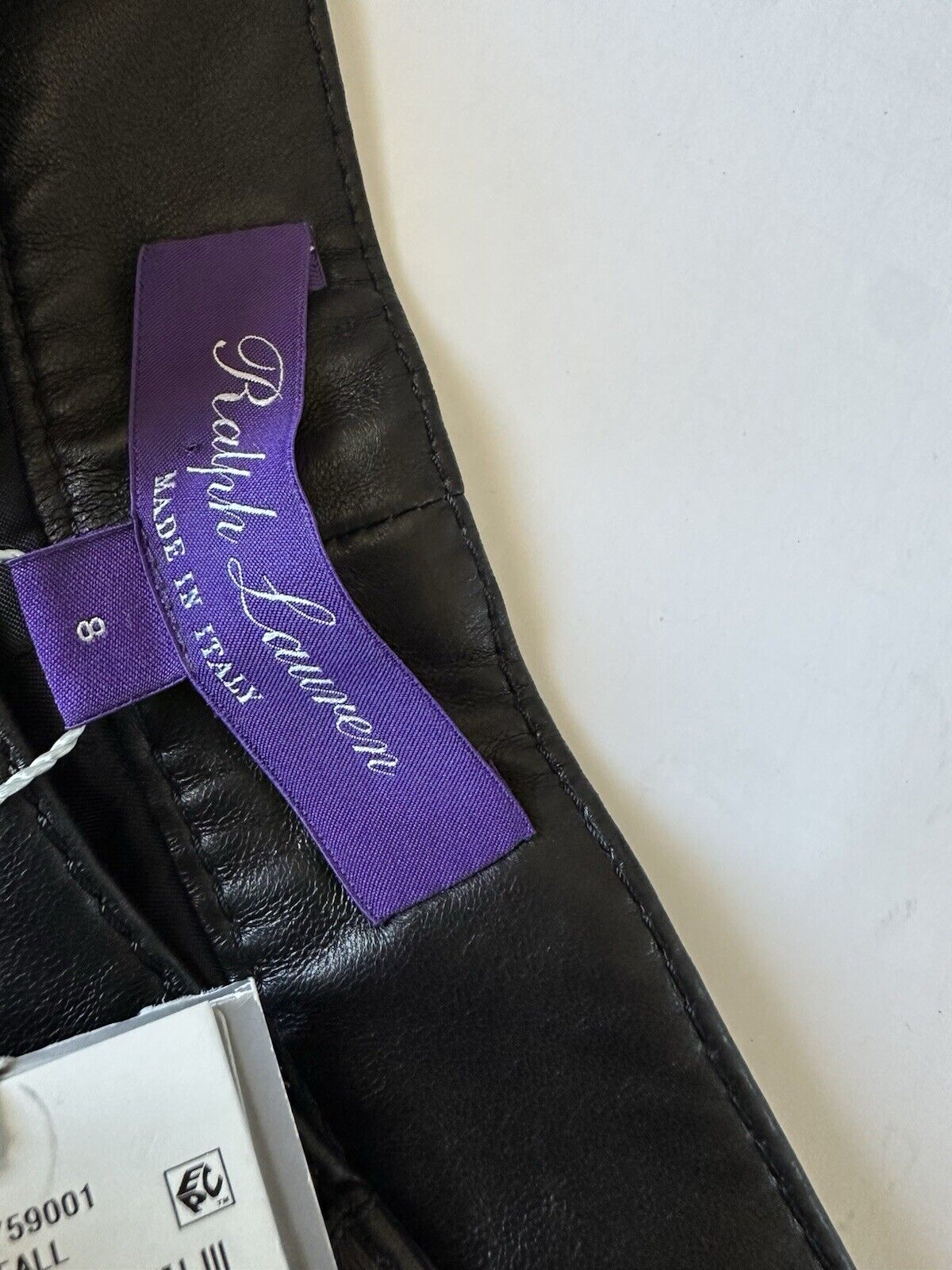 Ralph Lauren Purple Label Women's Black Soft Leather Jeans 8 US Italy NWT $2390