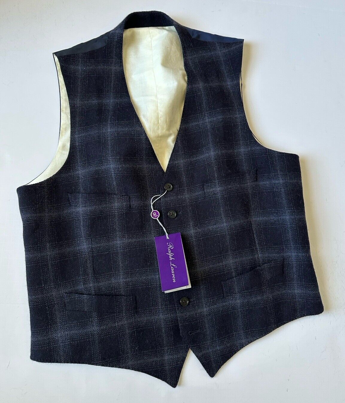 Ralph Lauren Purple Label Camel Hair Blue Vest 42R US/52R Euro Italy NWT $695