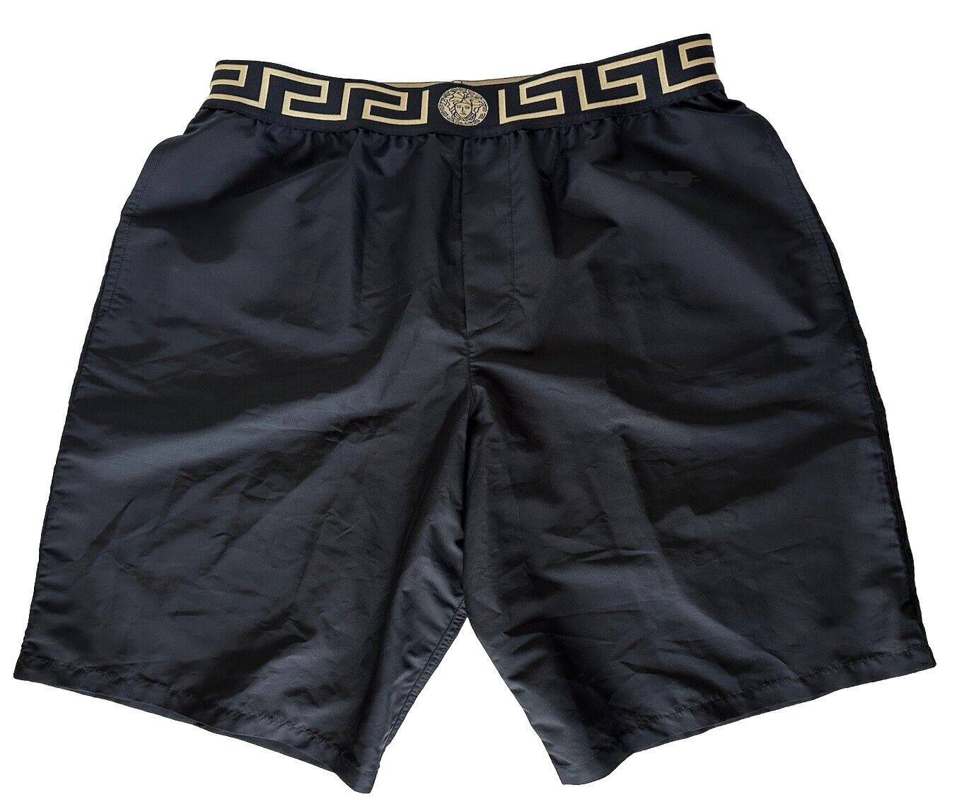 Versace Greek Key Logo Men's Black Swim Shorts Size 5 (32”) IT ABU01027 NWT