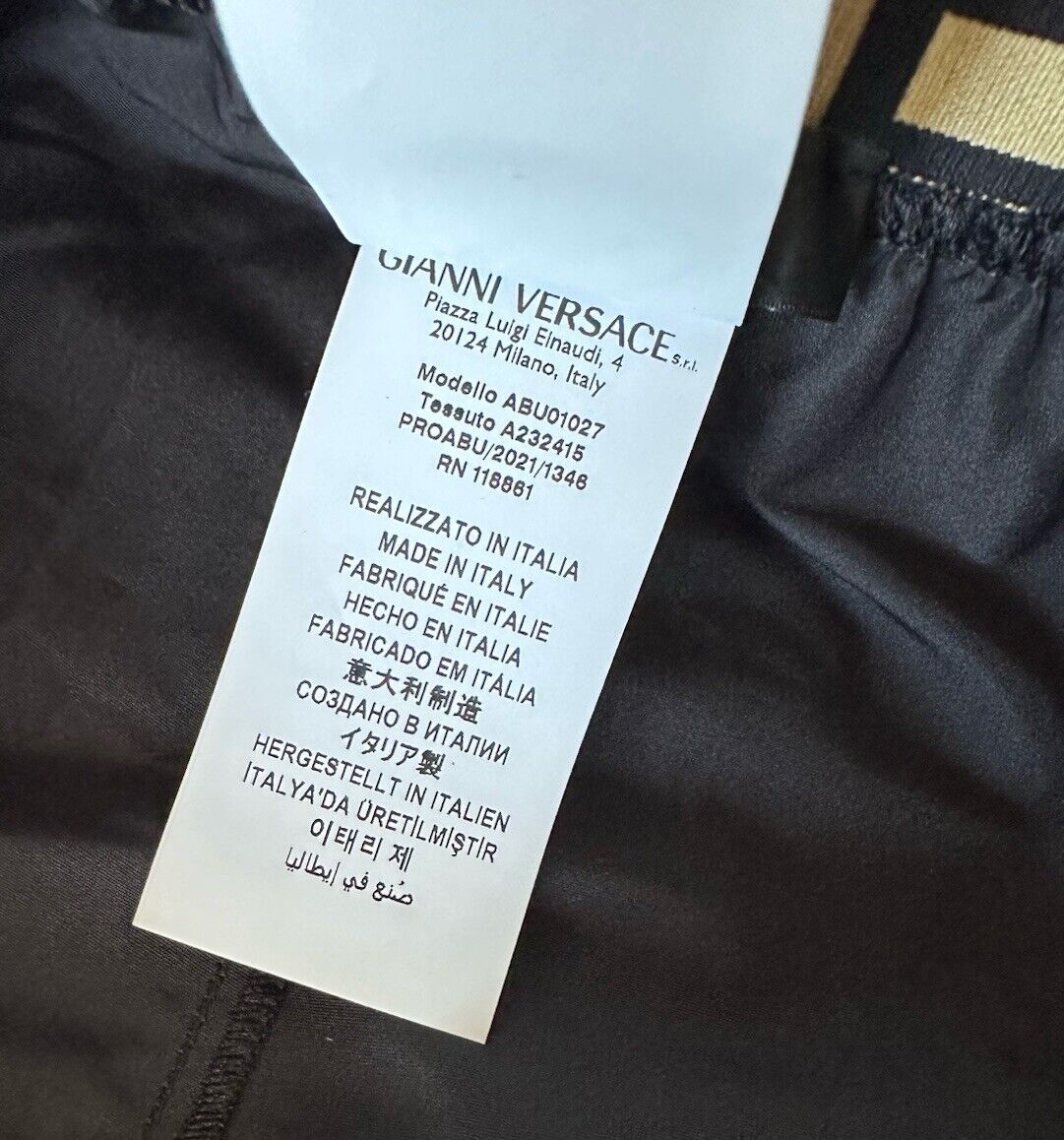 Versace Greek Key Logo Men's Black Swim Shorts Size 5 (32”) IT ABU01027 NWT