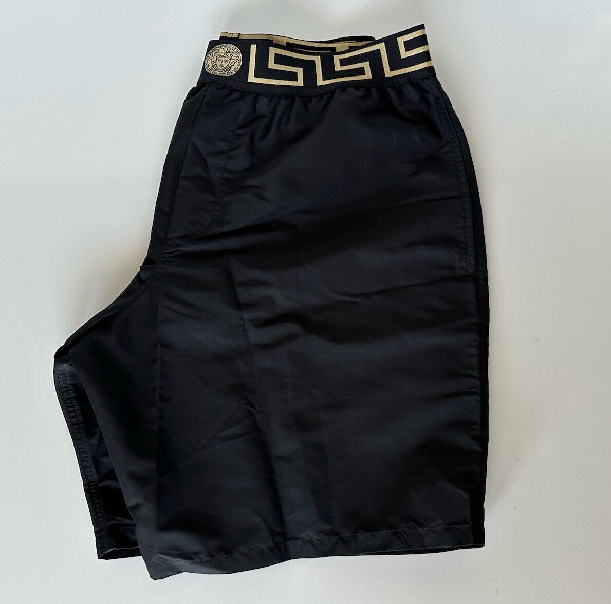 Versace Greek Key Logo Men's Black Swim Shorts Size 5 (32”) IT ABU01023 NWT