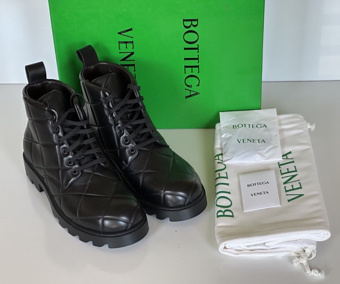 Bottega Veneta Padded Leather Lace-up Ankle Boots 10 US 708999 IT NIB $1950