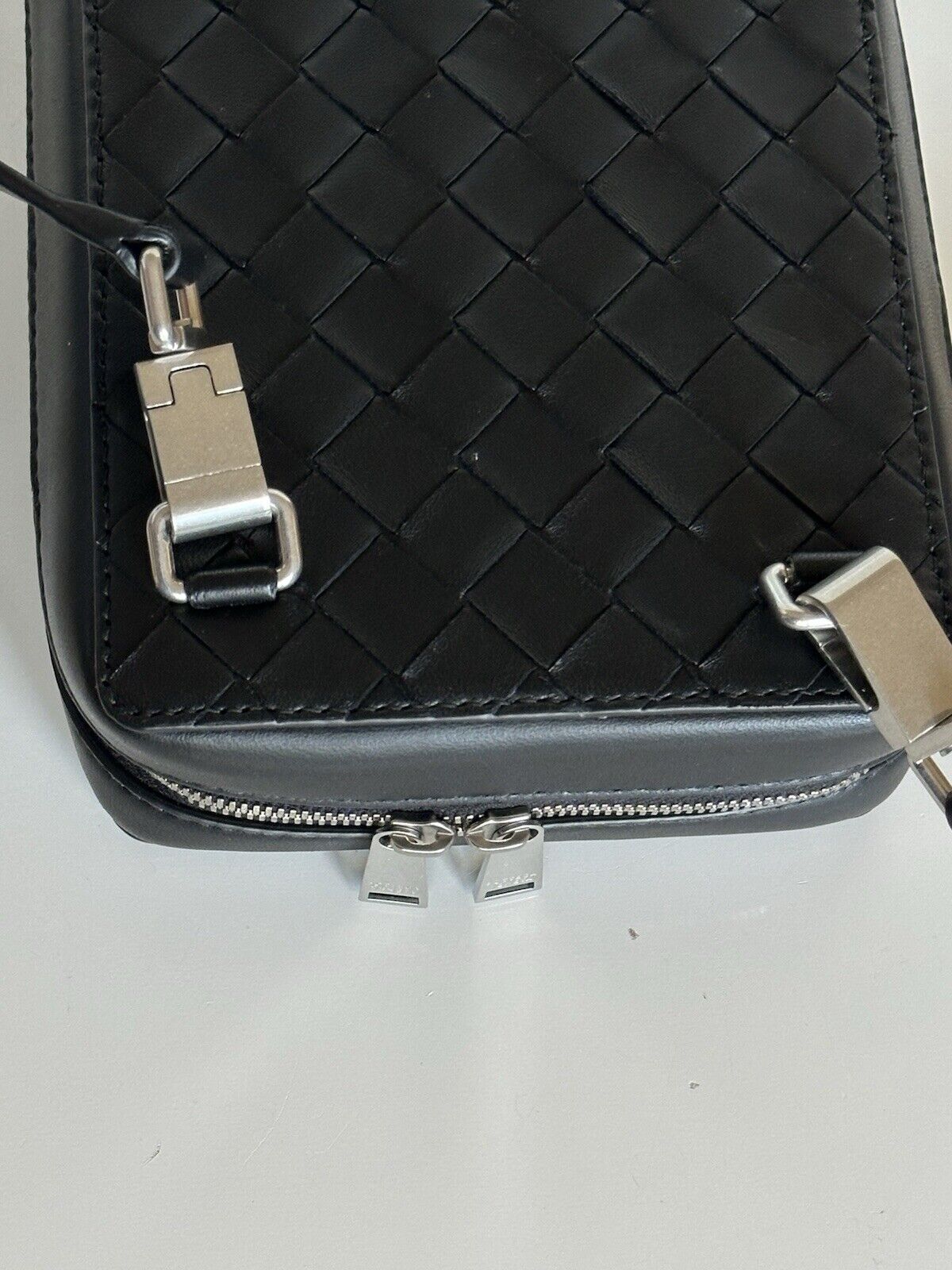 Bottega Veneta Intrecciato Black Leather Vertical Bag Italy 592692 NWT $1850