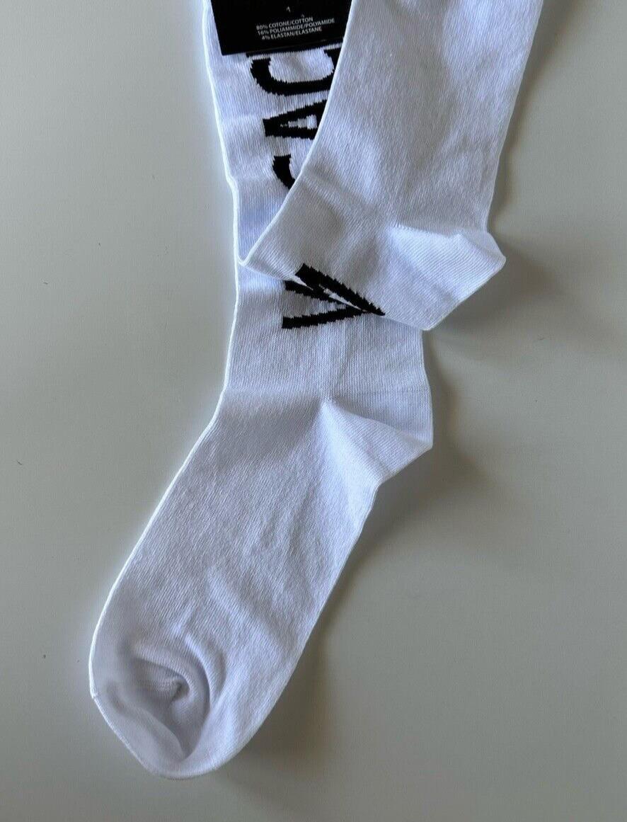 Versace Logo Socks White/Black Size L Made in Italy ICZ0003 NWT $125