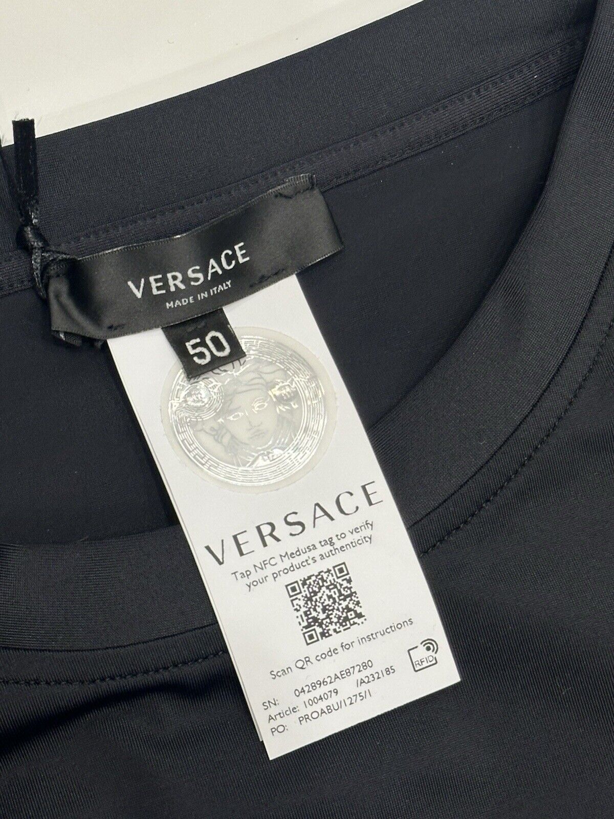 Versace Greek Key Logo Black T-Shirt Large (50 Euro) Italy 1004079 NWT $475