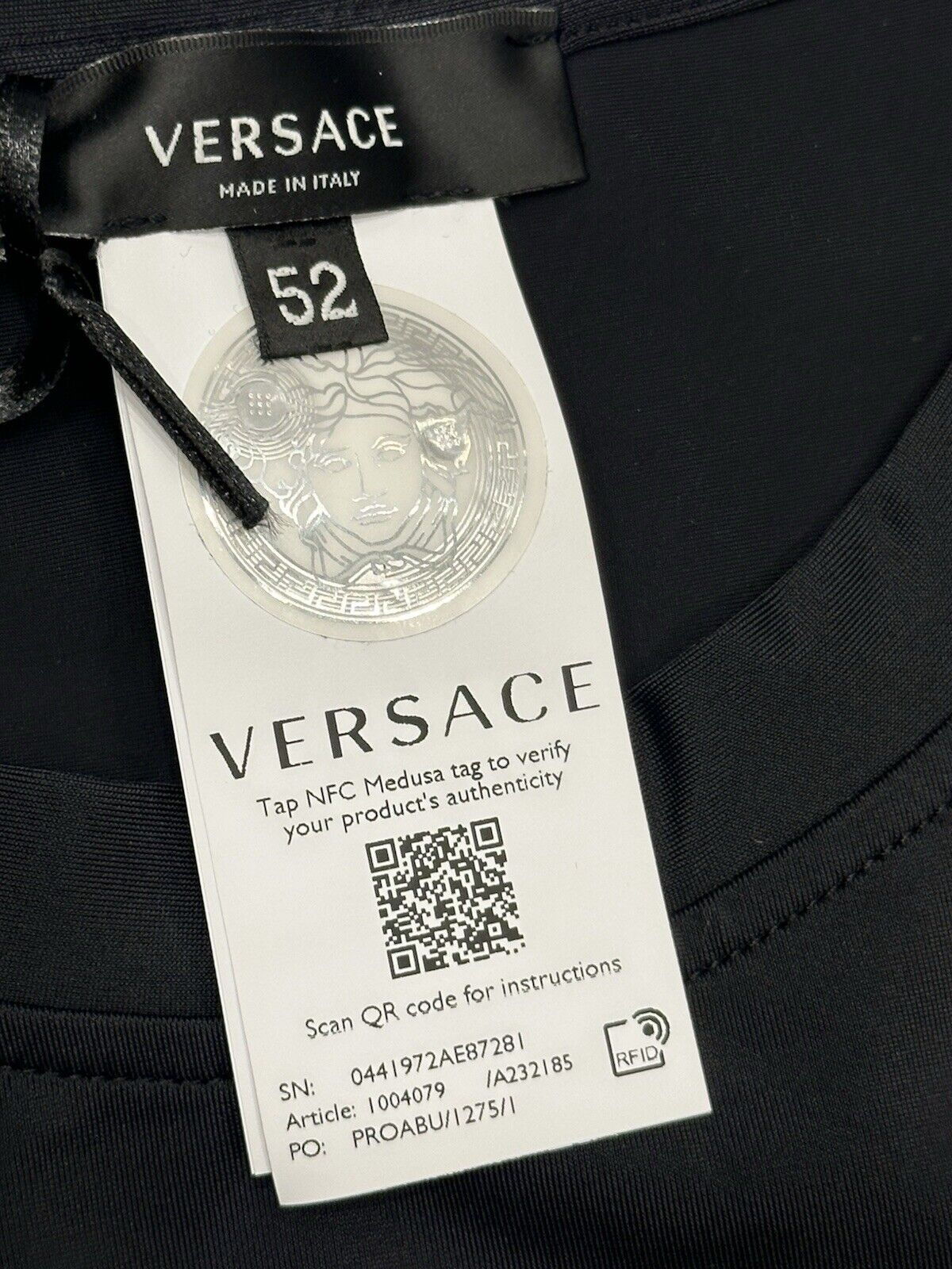 Versace Greek Key Logo Black T-Shirt XL (52 Euro) Italy 1004079 NWT $475