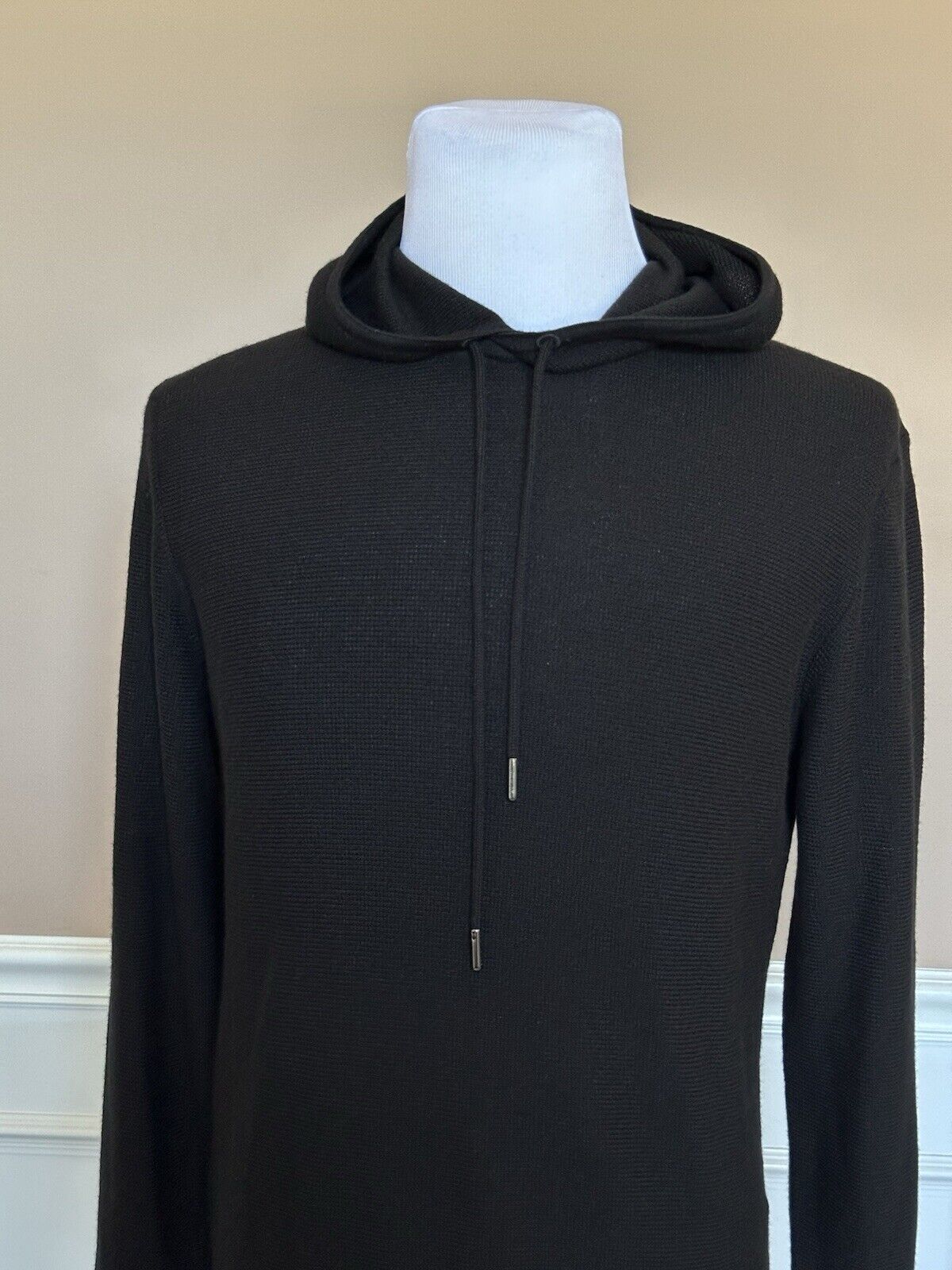 Ralph Lauren Purple Label Men’s Silk/Cashmere Black Sweater with Hoodie M $1295