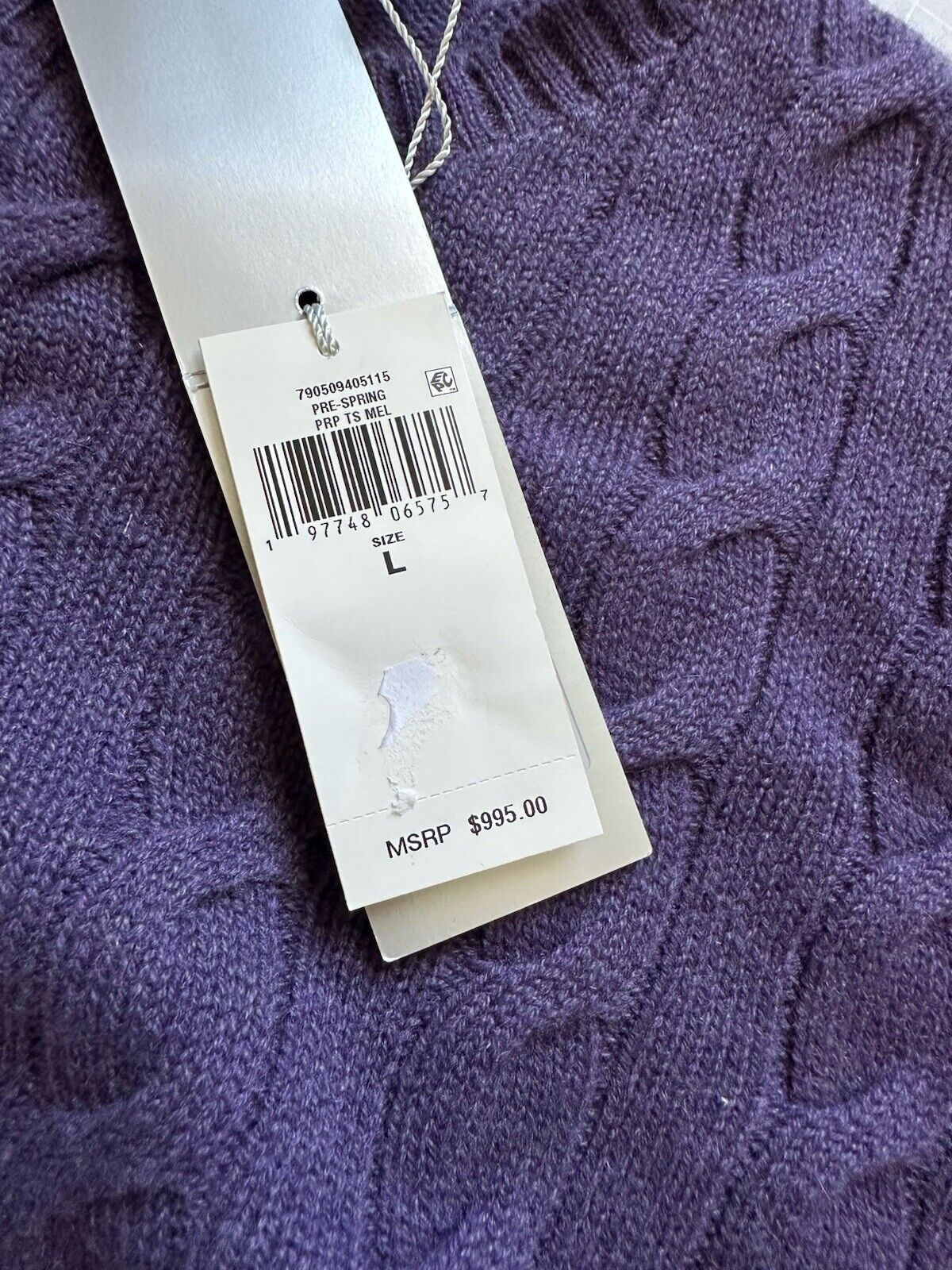 Ralph Lauren Purple Label Men's Cashmere Purple Knit Sweater Large IT NWT $995