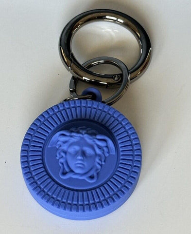 Versace Medusa Head Blue Silicone Air Tag Keychain 1008527 New $150