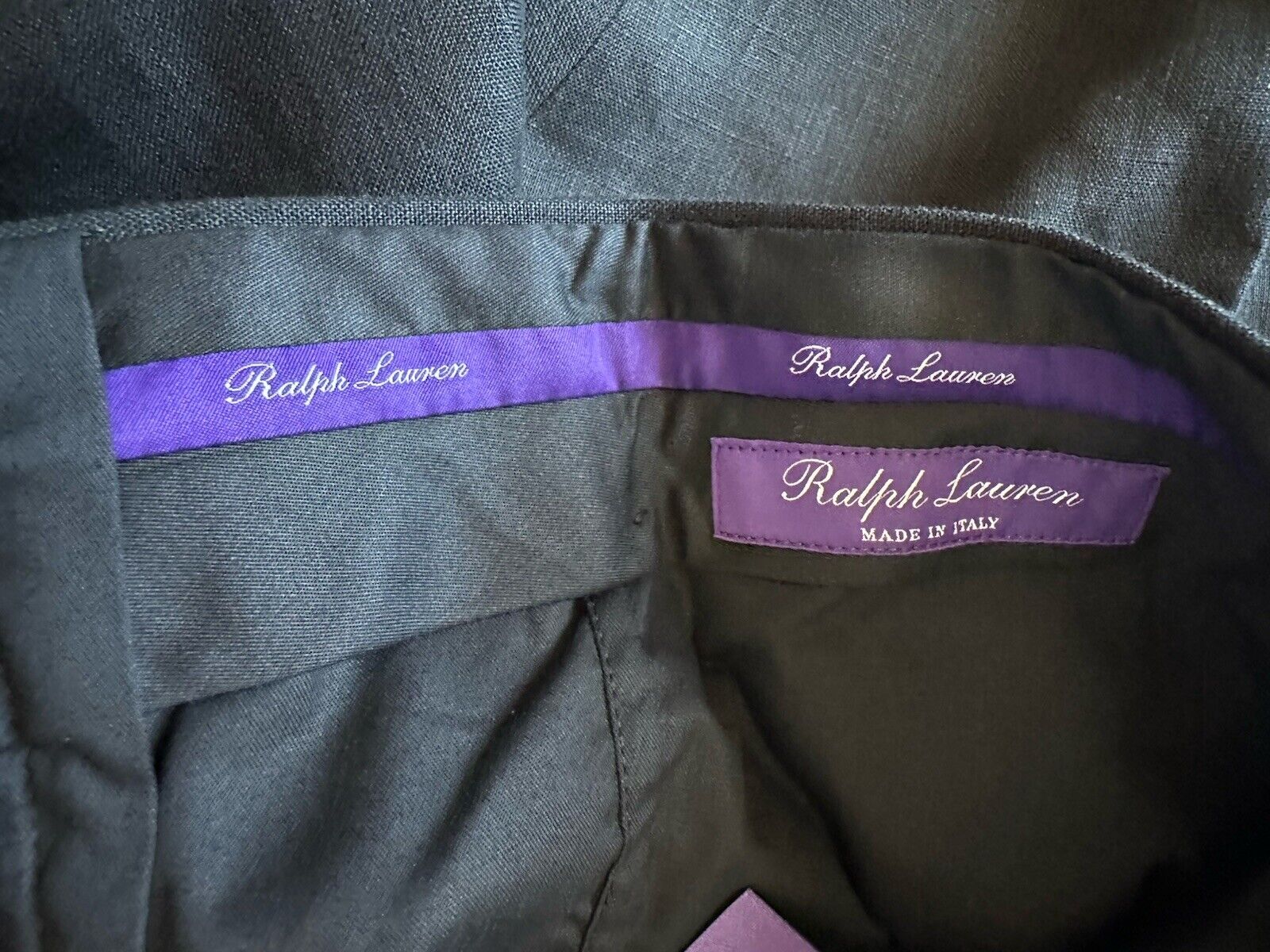 Ralph Lauren Purple Label Linen Dress Pants Black 34 US (36”) Italy NWT $695