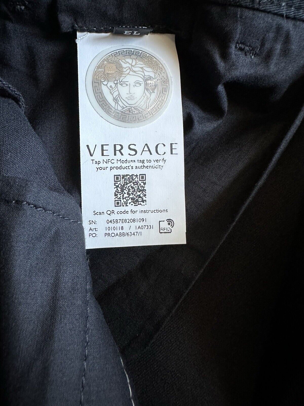 Versace Greek Key Men's Black Casual Pants 38 US (54 Euro) 1010118 NWT $800