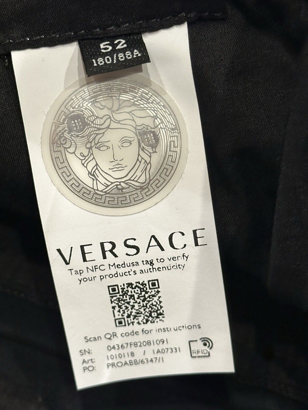 Versace Greek Key Men's Black Casual Pants 36 US (52 Euro) 1010118 NWT $800