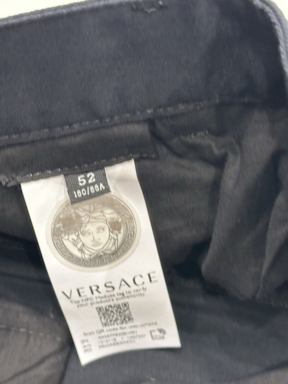 Versace Greek Key Men's Black Casual Pants 36 US (52 Euro) 1010118 NWT $800