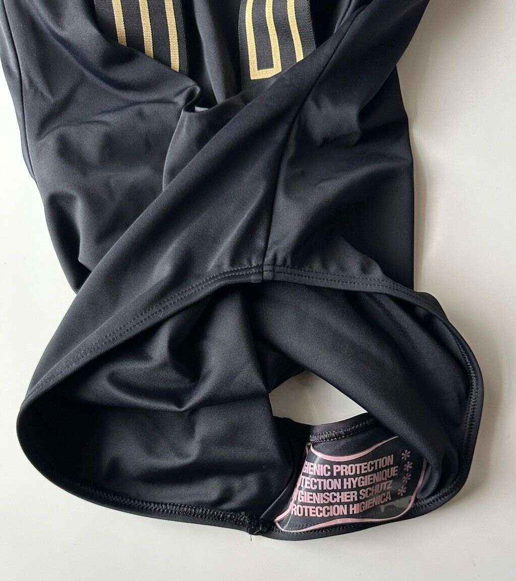 Versace Greek Key Women's Black/Gold Swim Suit Size 3 Italy ABD01098 NWT