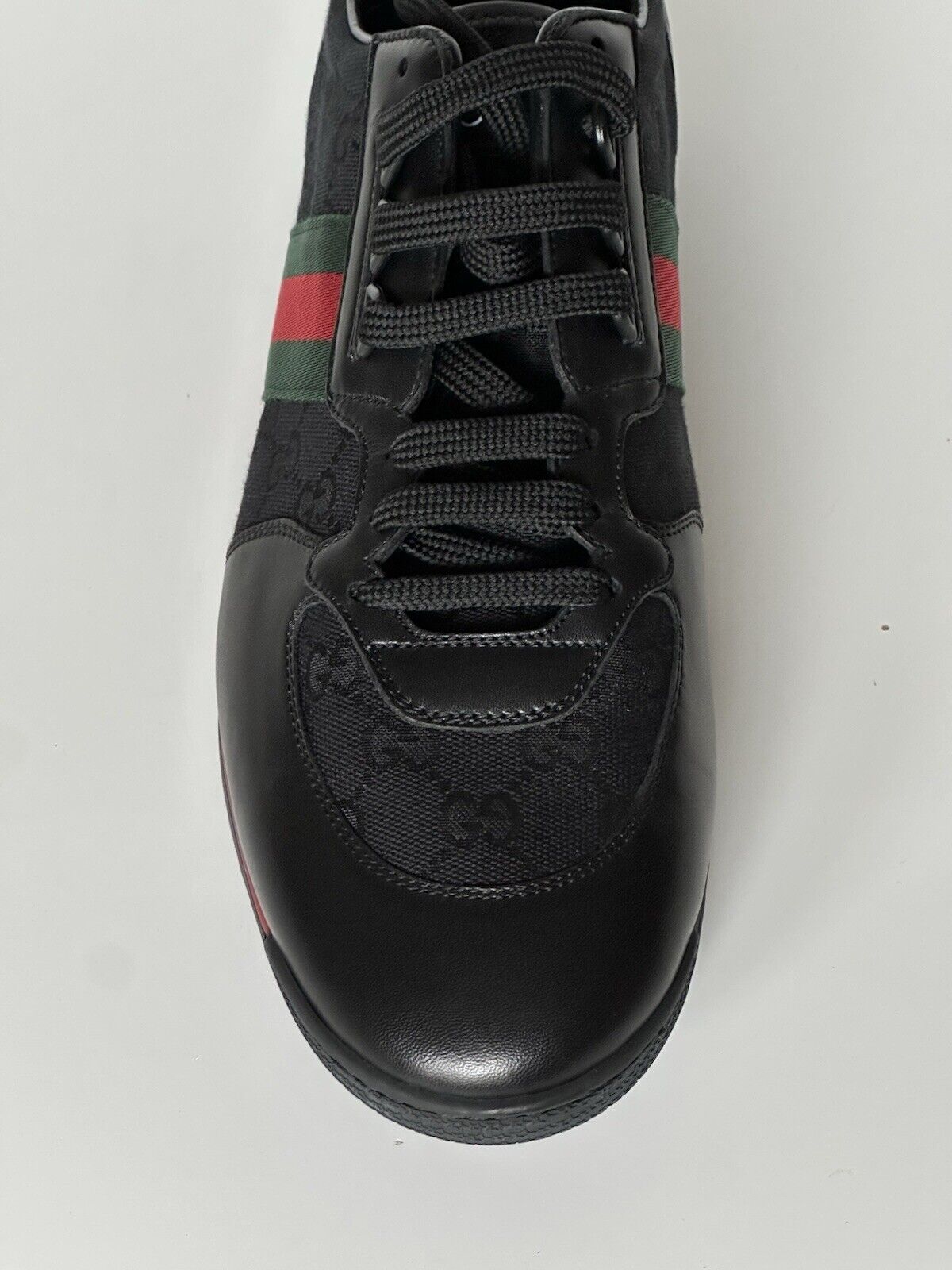 Gucci Men's GG Low-top Black Leather Sneakers 13 US (Gucci 12.5) 237715 IT NIB