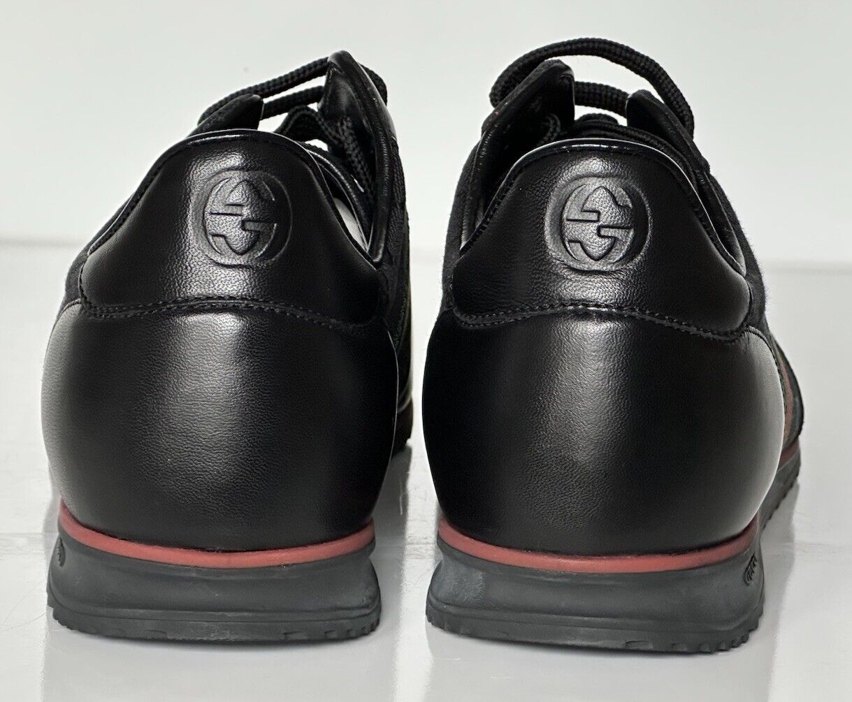 Gucci Men's GG Low-top Black Leather Sneakers 13 US (Gucci 12.5) 237715 IT NIB