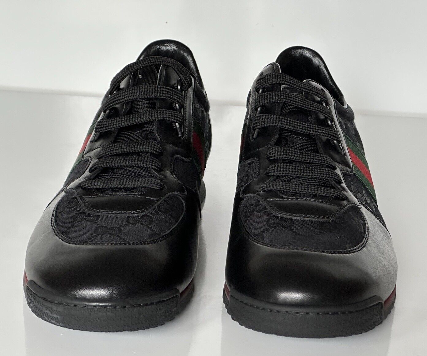 Gucci Men's GG Low-top Black Leather Sneakers 13 US (Gucci 12.5) 237715 IT NIB