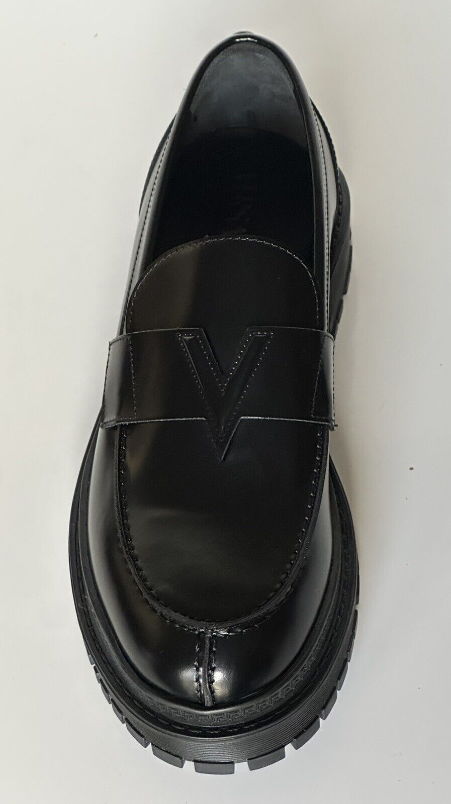 VERSACE Men's Black Leather Loafers Shoes 10 US (43 Euro) 1013628 Italy NIB $675