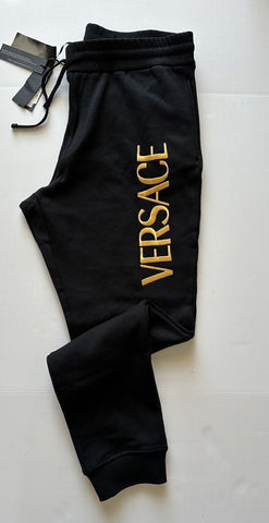 Versace Gold Versace Embroidered Black Activewear Pants S 1011845 NWT $800