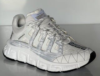 Versace Womens Trigreca Barocco Sneakers White 9.5 (39.5 Eu) IT 1004182 NIB $950