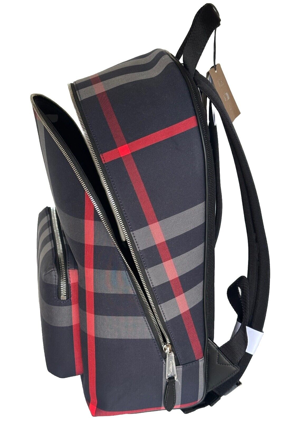 Burberry Jeff Backpack Navy/Gray IP Check Canvas 80840571 NWT $1350