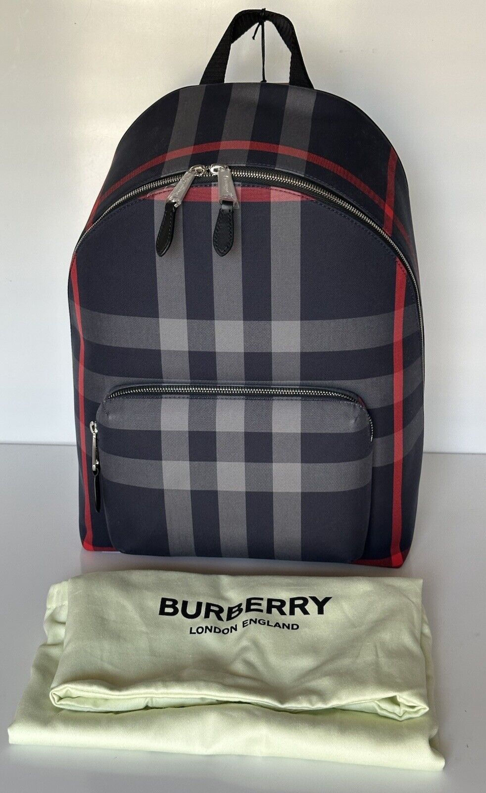 Burberry Jeff Backpack Navy/Gray IP Check Canvas 80840571 NWT $1350