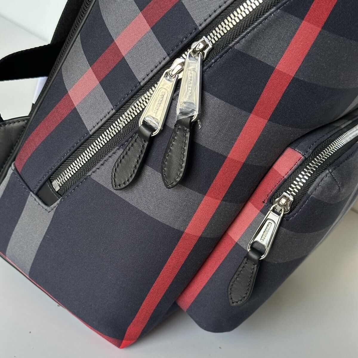 Burberry Jeff Backpack Navy/Gray IP Check Canvas 80840571 NWT $1350