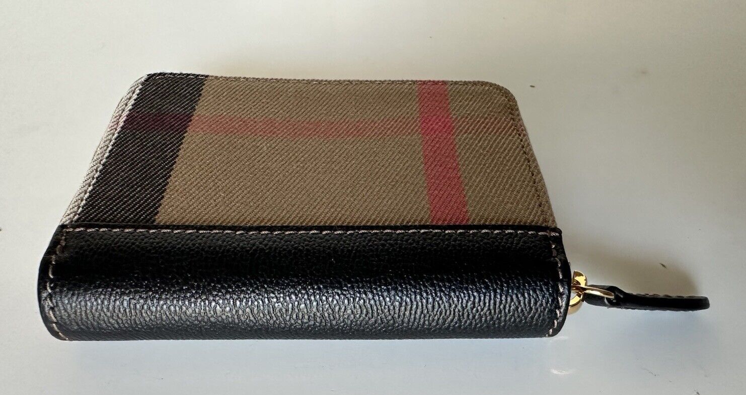 Burberry MN Zip Around Check Black/Brown Wallet 80840301 NWT $480