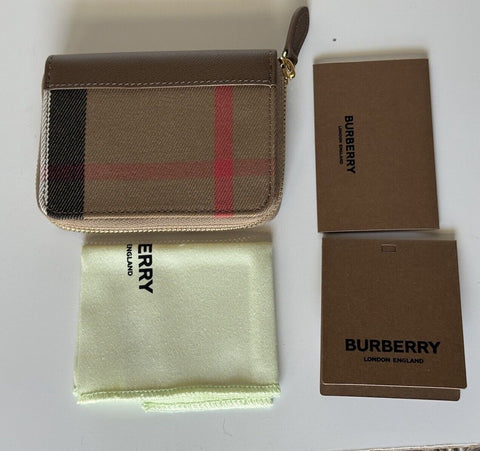 Burberry MN Zip Around Check Earth/Brown Wallet 80845241 NWT $480