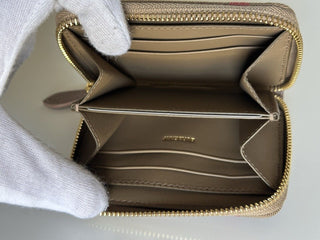 Burberry MN Zip Around Check Gray Mink/Brown Wallet 80845261 NWT $480
