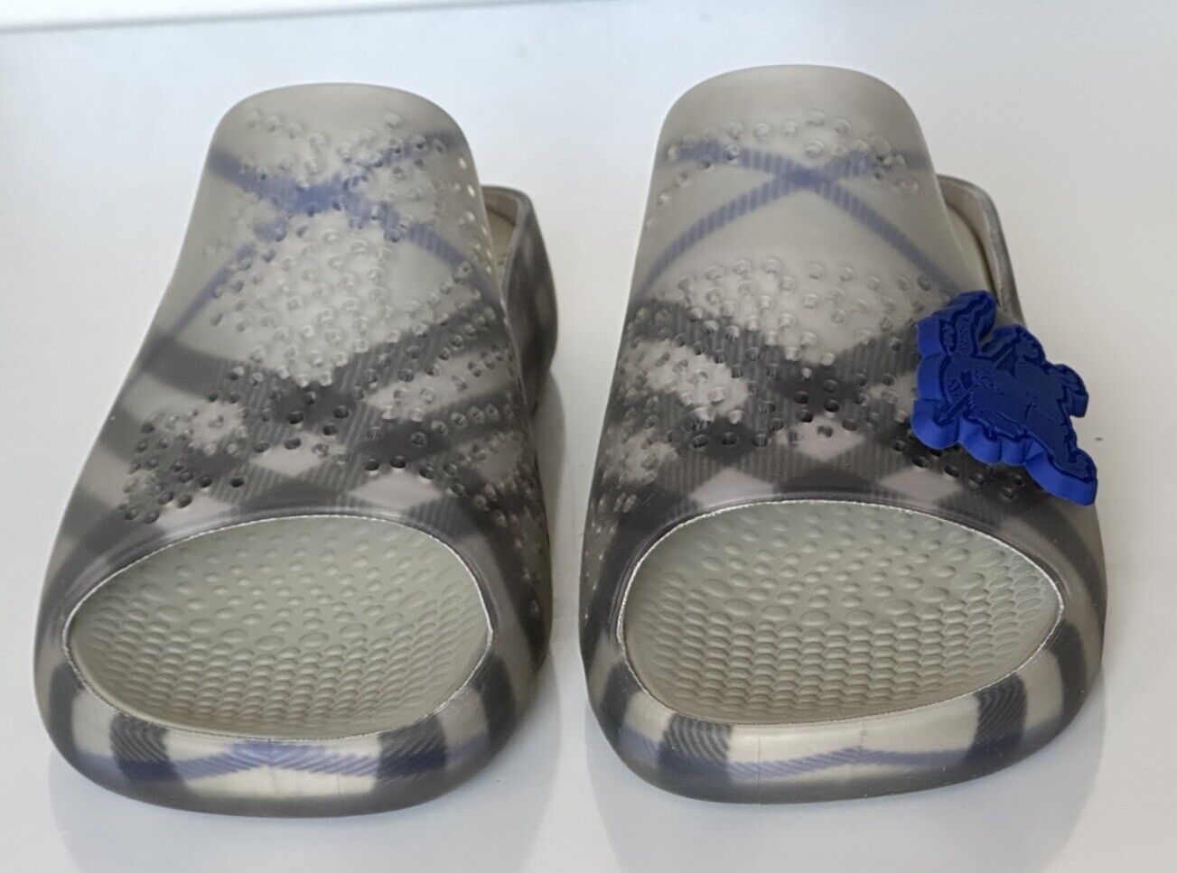 Burberry Mens Stingray Rubber Lichen IP Check Sandals 9 US (42) 8088962 NIB $550