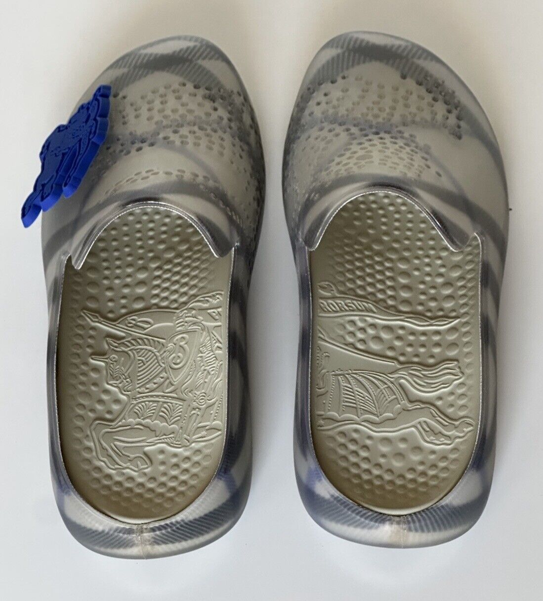 Burberry Mens Stingray Rubber Lichen IP Check Sandals 11 (44) 8088962 NIB $550