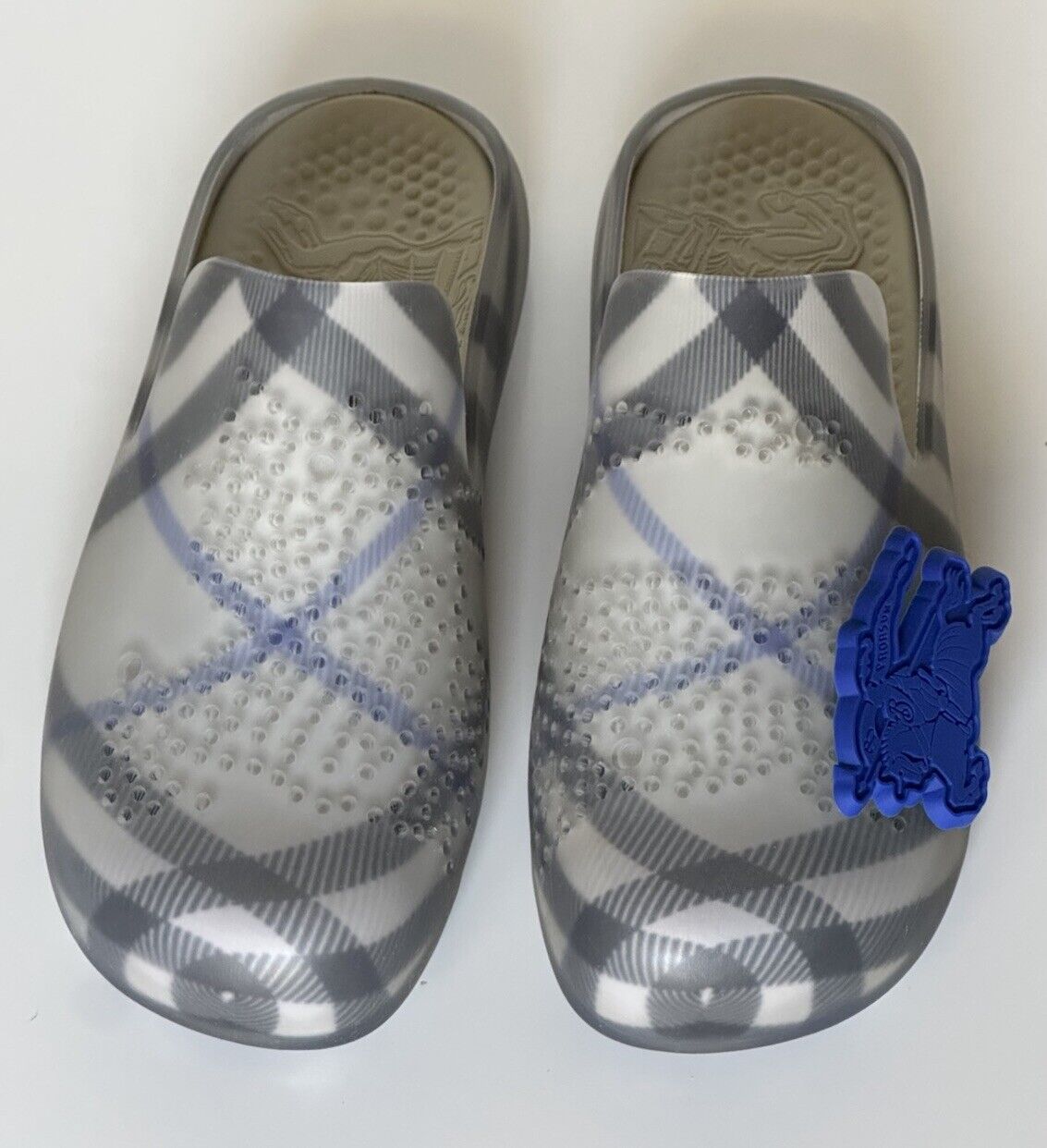 Burberry Women’s Stingray Rubber Lichen IP Check Sandals 7 (37) 8088959 NIB $570