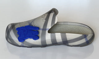 Burberry Womens Stingray Rubber Lichen IP Check Sandals 10 (40) 8088959 NIB $570