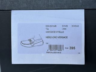 VERSACE Medusa Men's Black Leather Driver Shoes 6.5 US (39.5 Euro) DSU6014S NIB