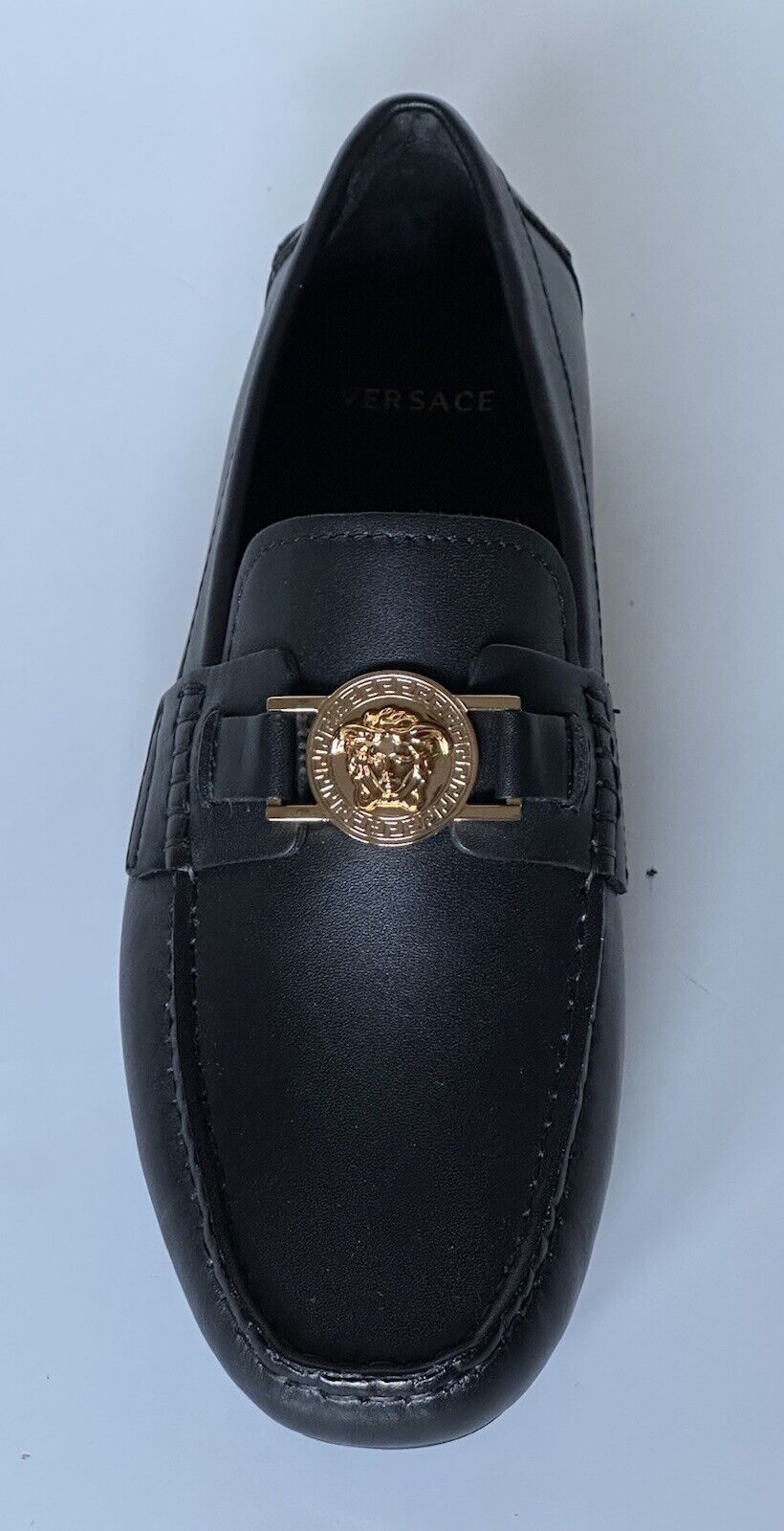 VERSACE Medusa Men's Black Leather Driver Shoes 6.5 US (39.5 Euro) DSU6014S NIB