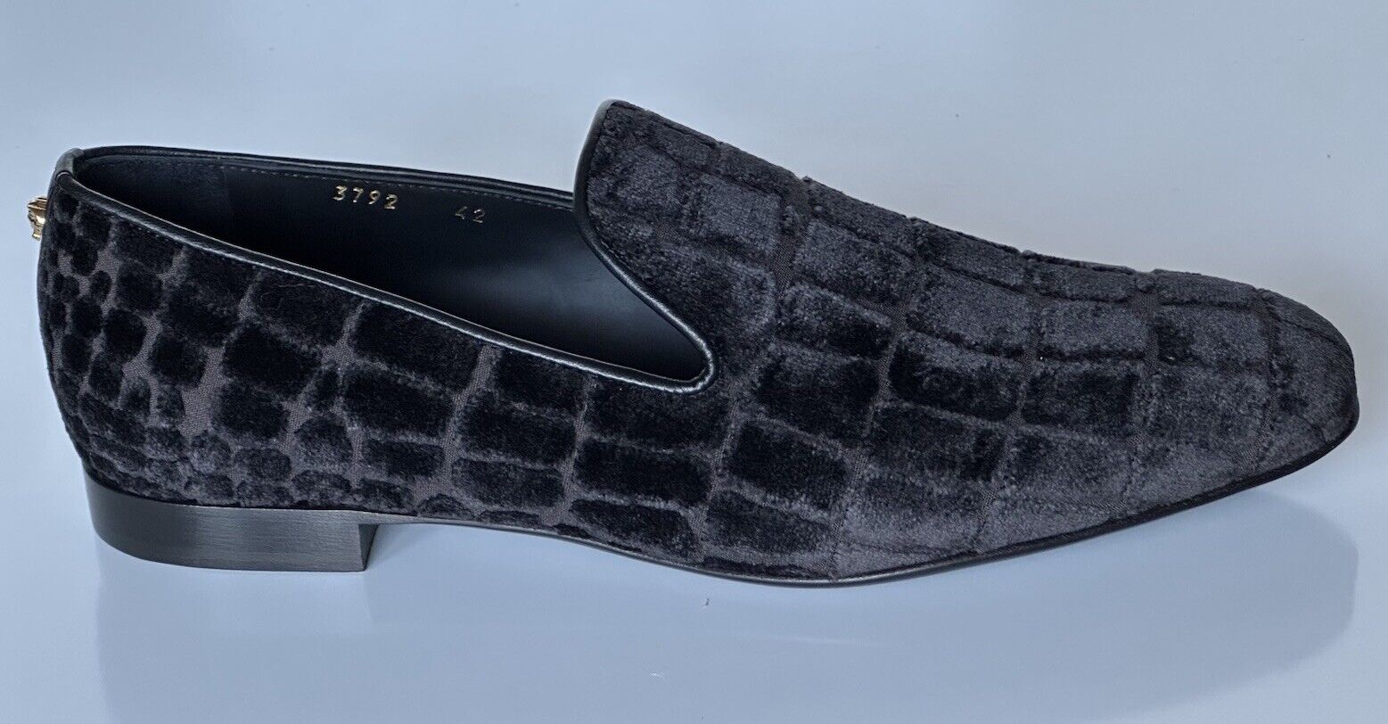 VERSACE Men's Black Suede Loafers Shoes 9 US (42 Euro) Italy 1003792 NIB $795