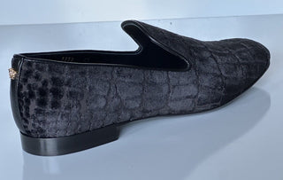 VERSACE Men's Black Velvet Loafers Shoes 9 US (42 Euro) Italy 1003792 NIB $795