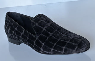 VERSACE Men's Black Velvet Loafers Shoes 12 US (45 Euro) Italy 1003792 NIB $795