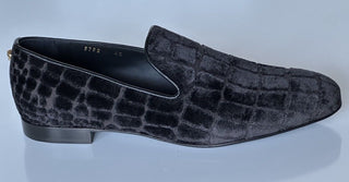 VERSACE Men's Black Velvet Loafers Shoes 12 US (45 Euro) Italy 1003792 NIB $795