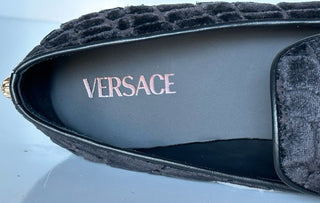 VERSACE Men's Black Velvet Loafers Shoes 12 US (45 Euro) Italy 1003792 NIB $795