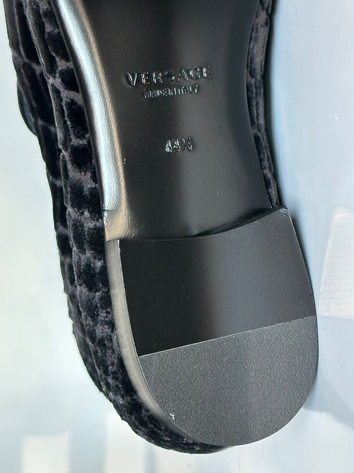 VERSACE Men's Black Suede Loafers Shoes 11.5 US (44.5 Euro) IT 1003792 NIB $795