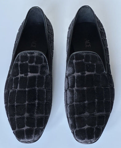 VERSACE Men's Black Velvet Loafers Shoes 13 US (46 Euro) Italy 1003792 NIB $795
