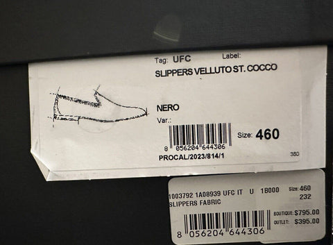 VERSACE Men's Black Velvet Loafers Shoes 13 US (46 Euro) Italy 1003792 NIB $795