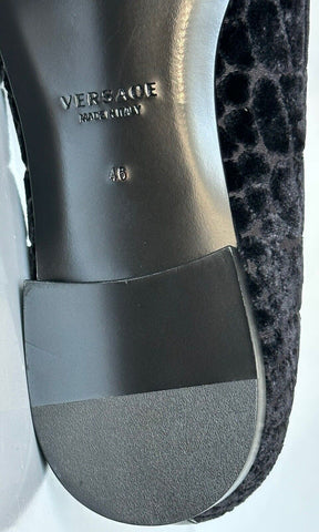VERSACE Men's Black Velvet Loafers Shoes 13 US (46 Euro) Italy 1003792 NIB $795