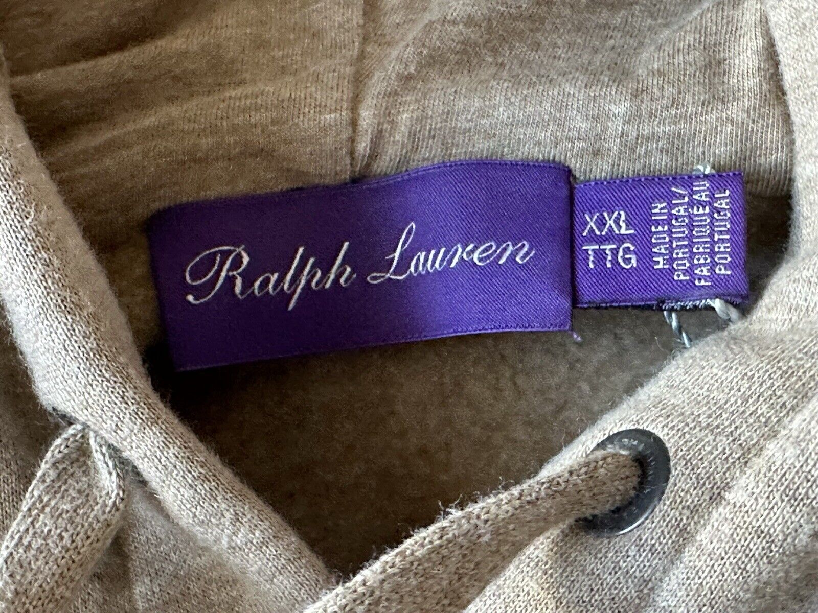 Ralph Lauren Purple Label Men’s Cotton Brown Sweatshirt with Hoodie 2XL NWT $895