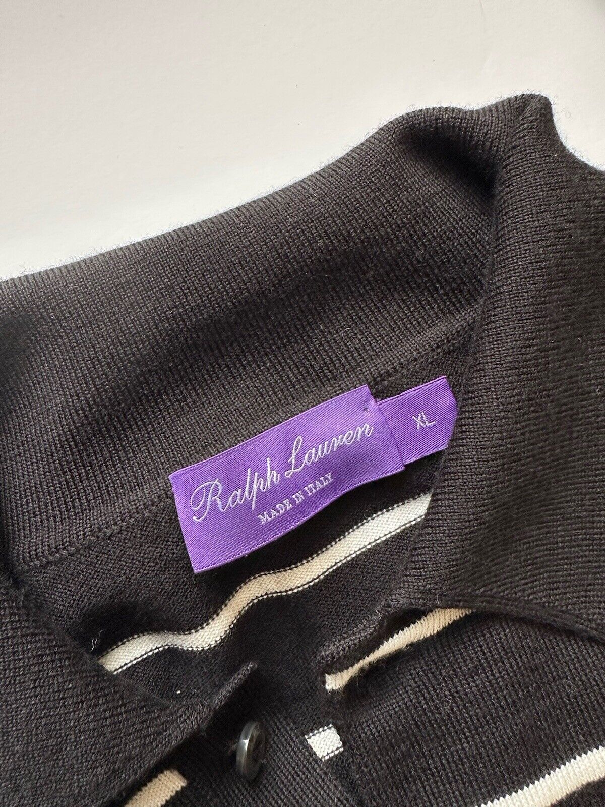 Ralph Lauren Purple Label Men's Black Wool Polo Long Sleeve Shirt XL IT NWT $895