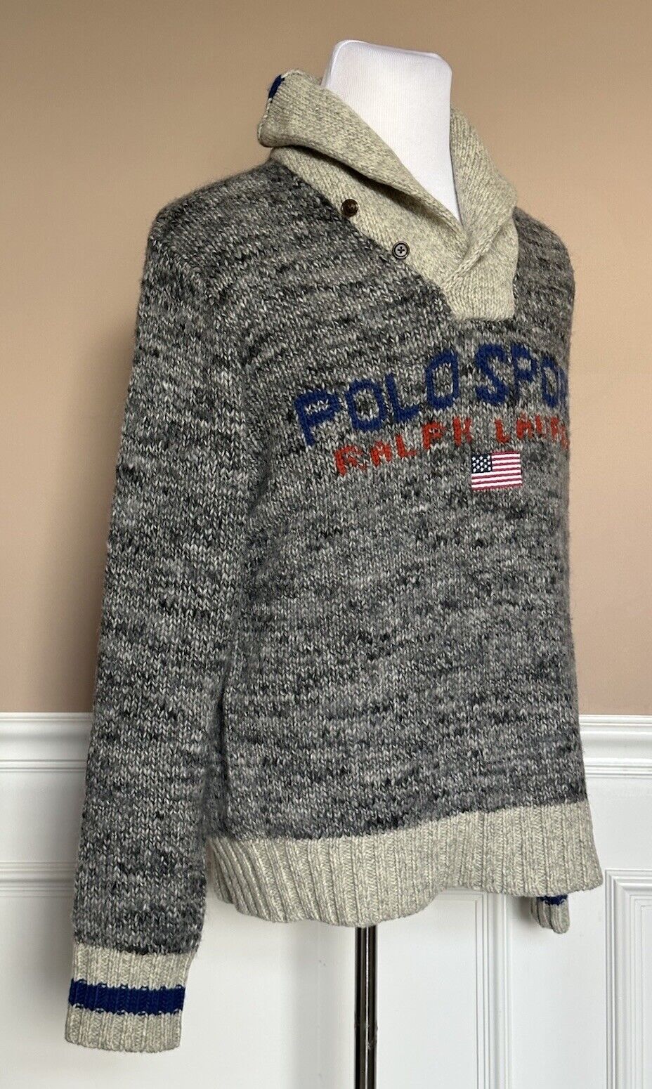 Polo Ralph Lauren Men’s Knit Gray Sweater L NWT $298