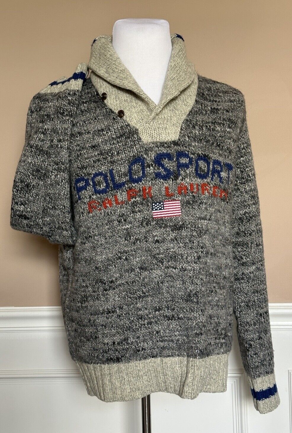 Polo Ralph Lauren Men’s Knit Gray Sweater L NWT $298